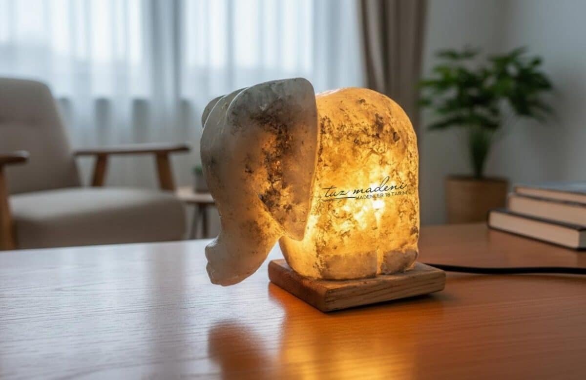 Fil Figürü Tuz Lambası